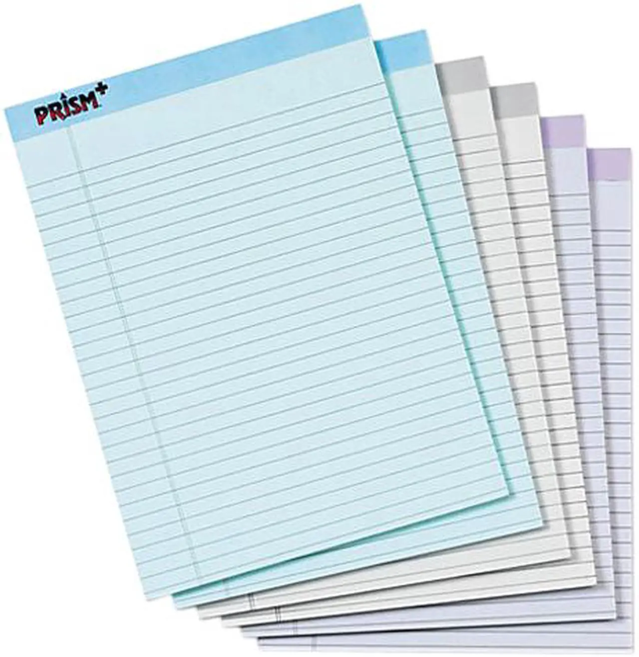 Main image of Tops 63116 Prism Plus Colored Pads, Legal Rule, Letter, Pastels, 6 50-Sheet Pads/Pack