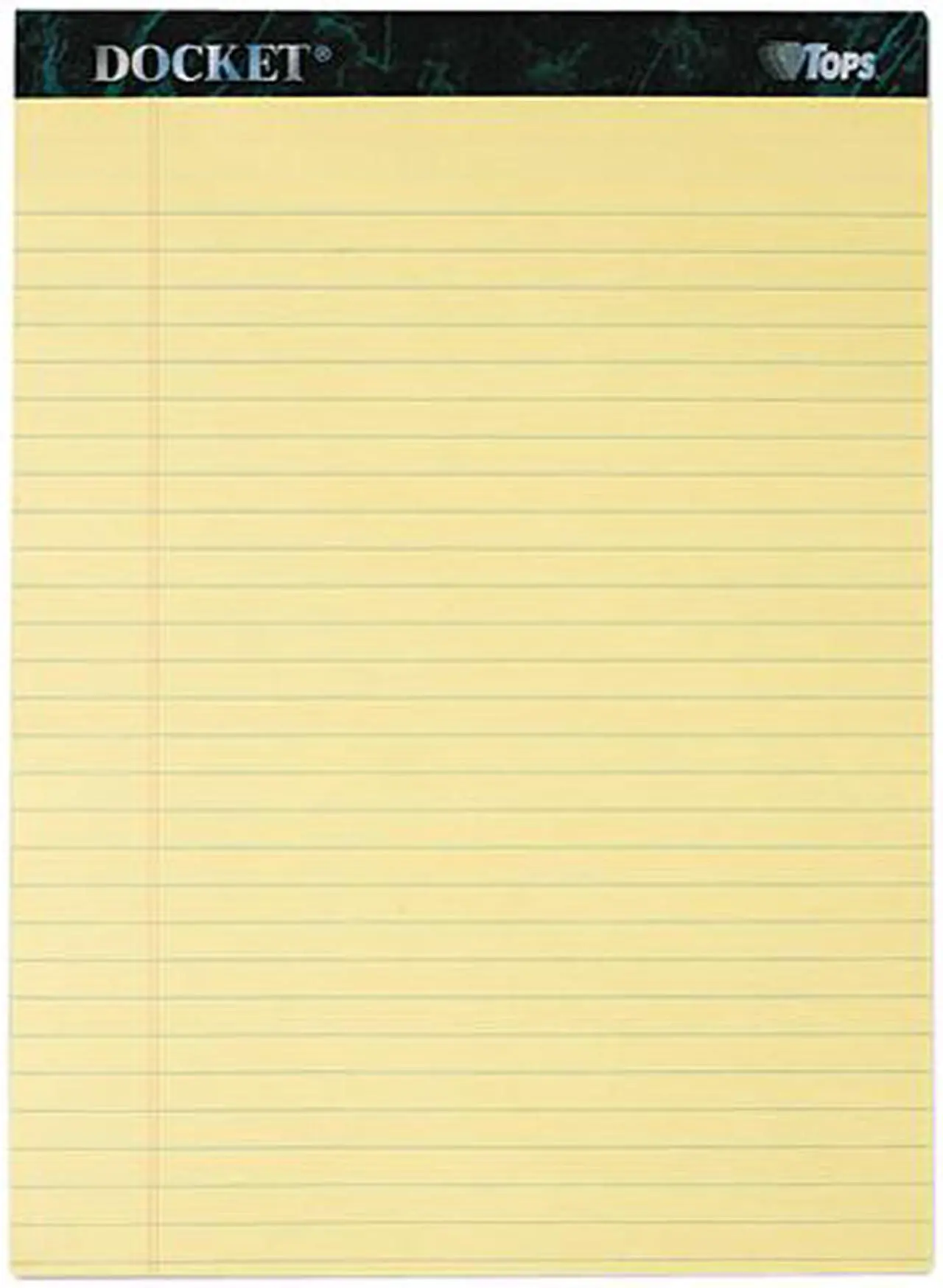 Main image of Tops 63400 Docket Ruled Perforated Pads, Legal Rule, Ltr, Canary, 12 50-Sheet Pads/Pack