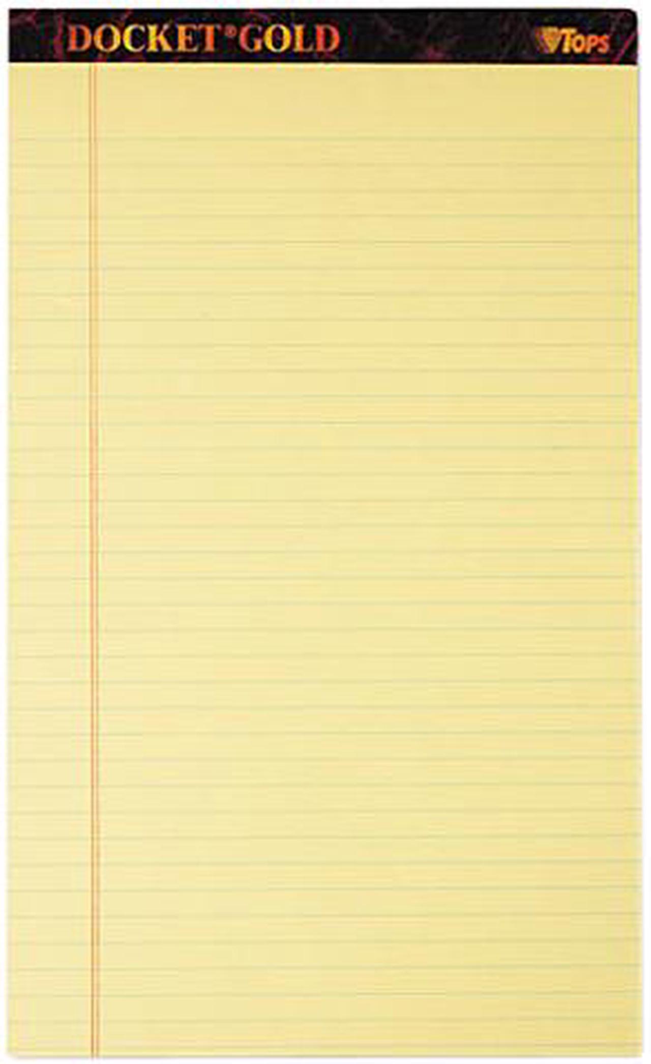 Main image of Tops 63980 Docket Gold Ruled Perforated Pad, Legal Rule/Size Canary, 50-Sheet Pads, Dozen