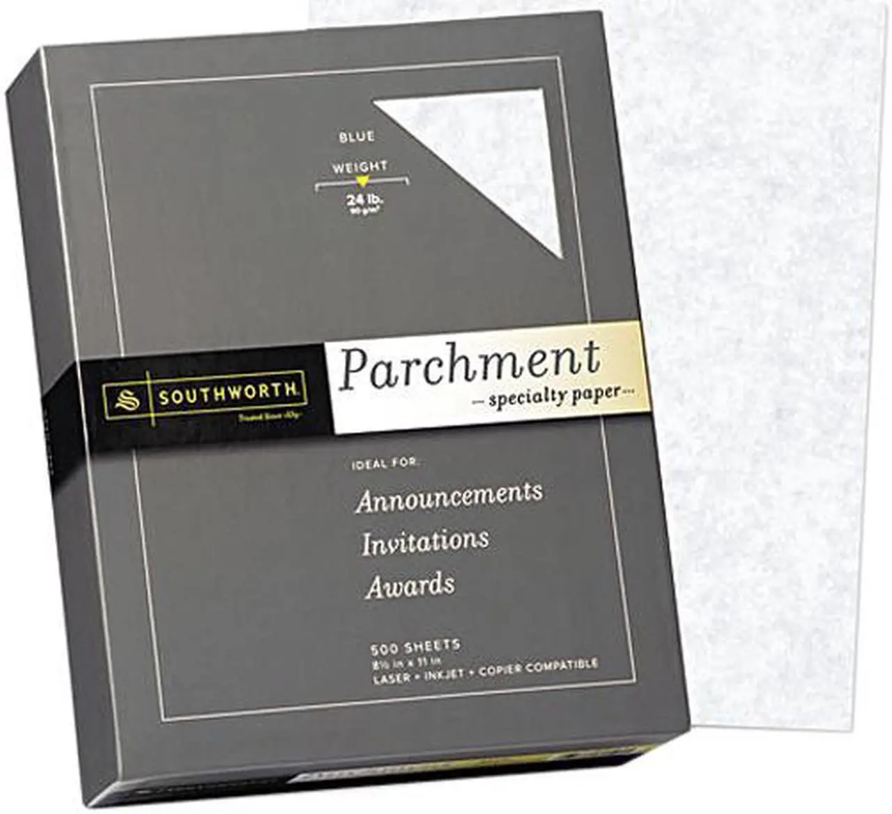 Main image of Southworth 964C Fine Parchment Specialty Paper, 24 lbs., 8-1/2 x 11, Blue, 500/Box