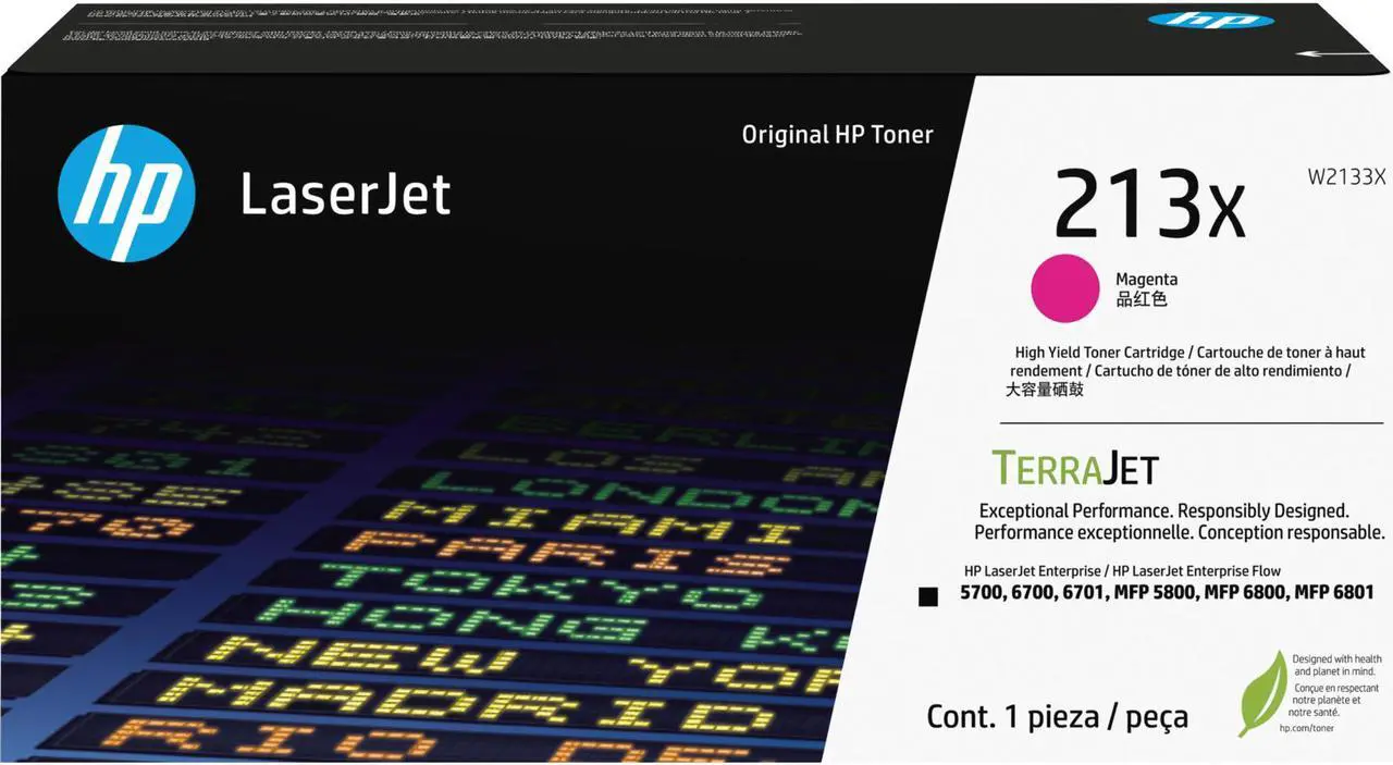Main image of HP 213X TerraJet High Yield LaserJet Toner Cartridge - Magenta  W2133X