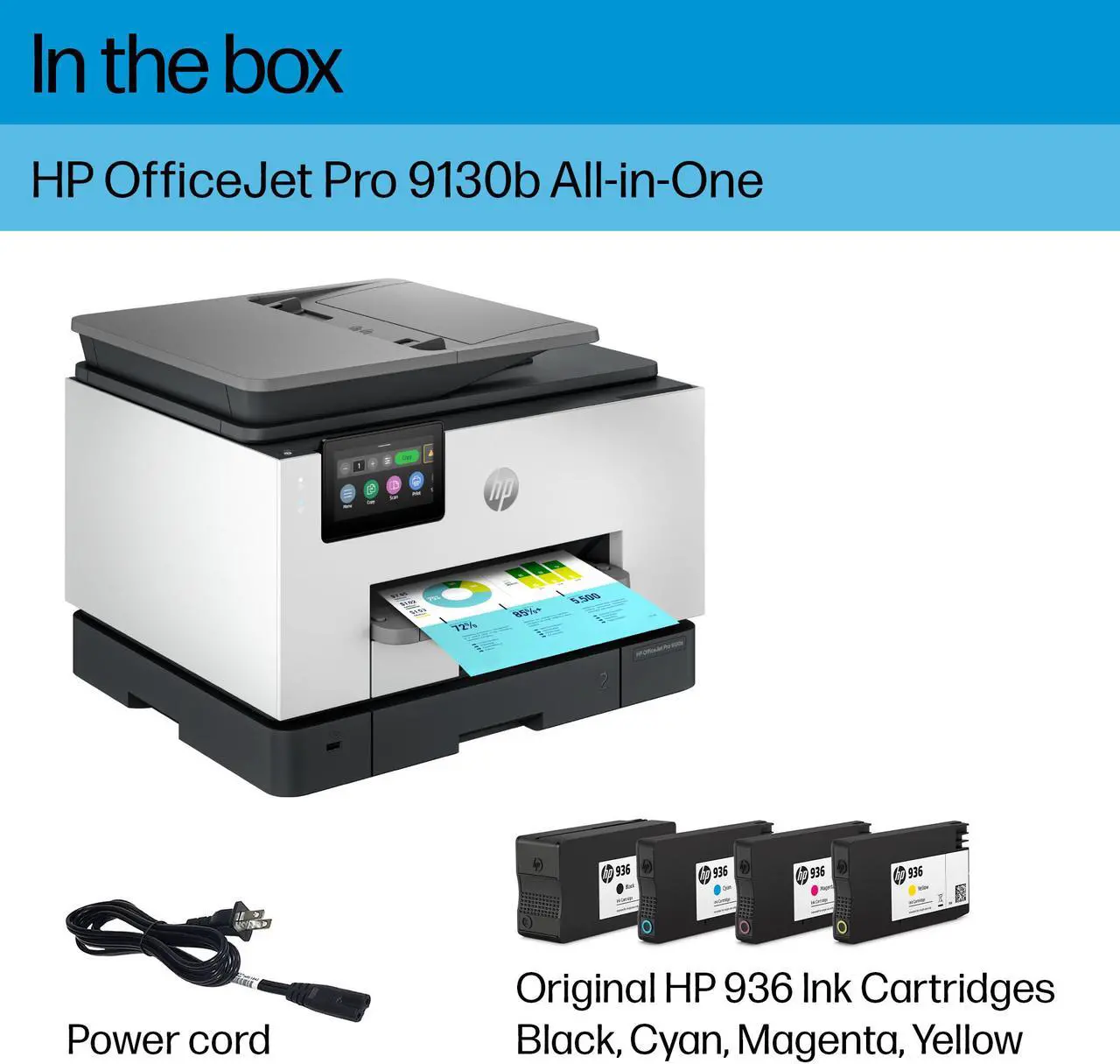 Alt view image 6 of 16 - HP OfficeJet Pro 9130b All-in-One Printer