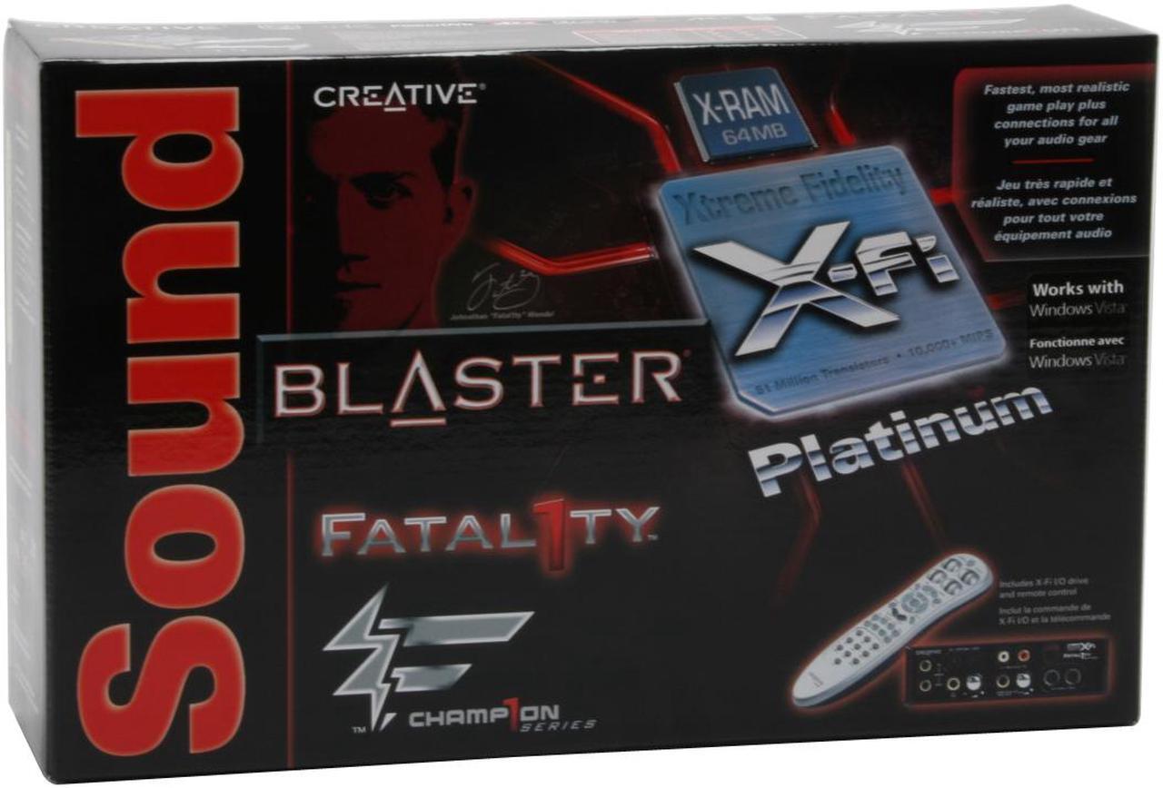Alt view image 10 of 10 - Creative Sound Blaster X-Fi Platinum Fatal1ty Champion 70SB046A00003 7.1 Channels 24-bit 192KHz PCI Interface Sound Card
