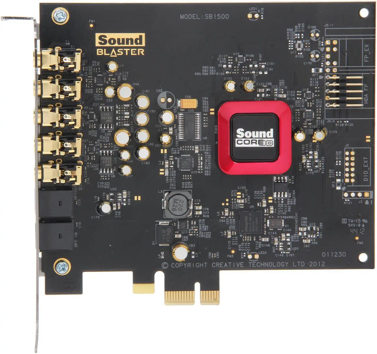 Alt view image 3 of 5 - Creative Sound Blaster Z 70SB150200000 5.1 Channels 24-bit PCI Express (x1, x4 or x16) Interface Sound Card