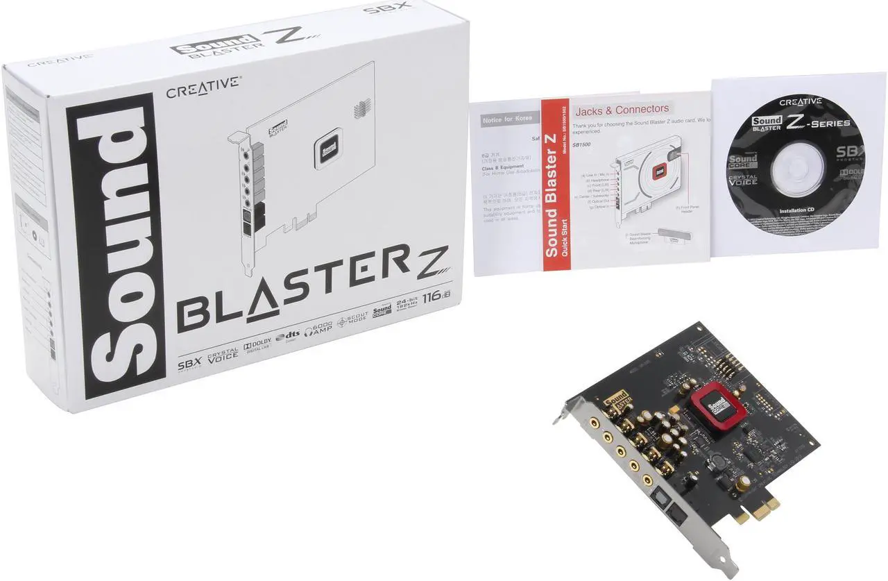 Alt view image 5 of 5 - Creative Sound Blaster Z 70SB150200000 5.1 Channels 24-bit PCI Express (x1, x4 or x16) Interface Sound Card