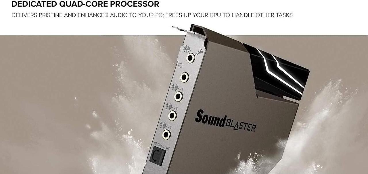 Alt view image 8 of 13 - Creative Sound Blaster AE-7 Hi-Res Internal PCIe Sound Card, Quad-Core Processor, 127dB DNR ESS SABRE-class 9018 DAC, Xamp Discrete Custom Bi-amp, Discrete 5.1/Virtual 7.1, Dolby, DTS Encoding (Black)