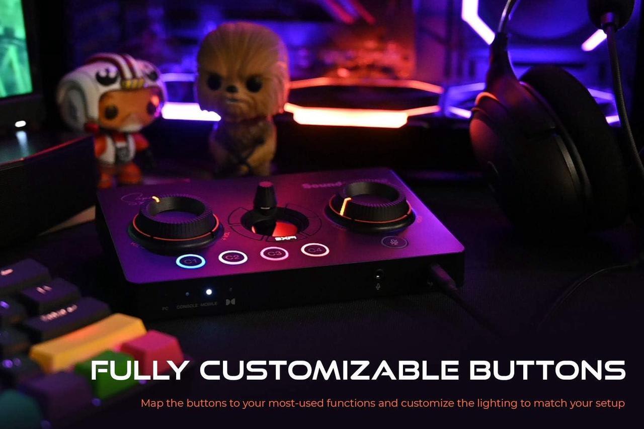 Alt view image 2 of 7 - Creative Sound Blaster GC7 Game Streaming DAC Amp ft Programmable Buttons, Super X-Fi, 7.1 Virtual Surround, Battle Mode, Scout Mode, GameVoice Mix, for PC, PS4/PS5, Nintendo Switch, Xbox