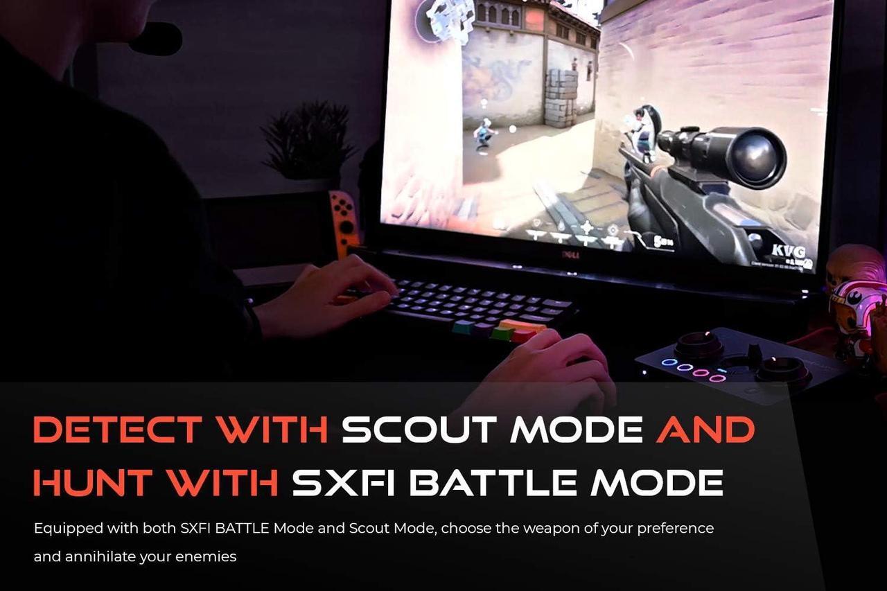Alt view image 3 of 7 - Creative Sound Blaster GC7 Game Streaming DAC Amp ft Programmable Buttons, Super X-Fi, 7.1 Virtual Surround, Battle Mode, Scout Mode, GameVoice Mix, for PC, PS4/PS5, Nintendo Switch, Xbox