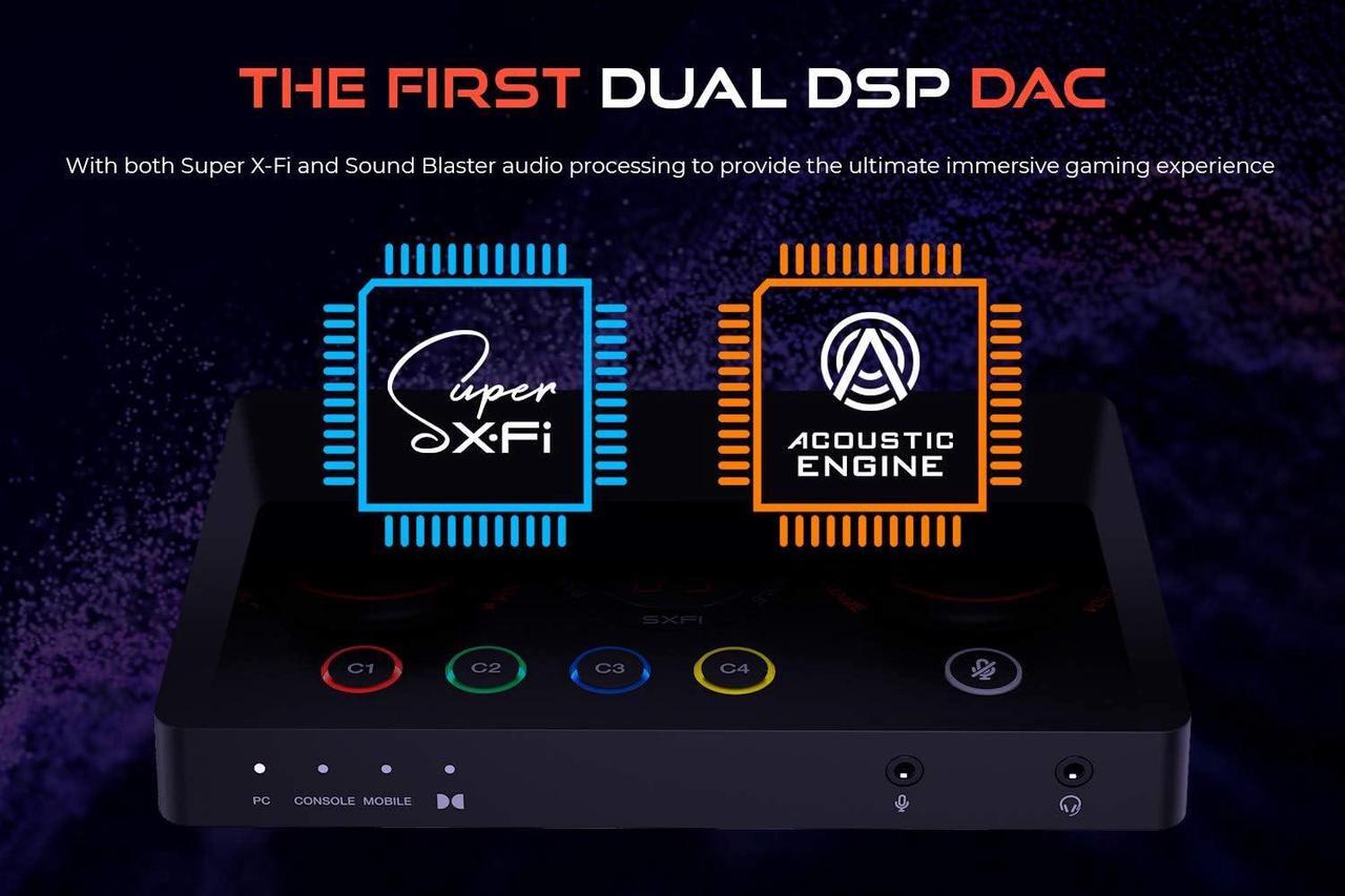 Alt view image 6 of 7 - Creative Sound Blaster GC7 Game Streaming DAC Amp ft Programmable Buttons, Super X-Fi, 7.1 Virtual Surround, Battle Mode, Scout Mode, GameVoice Mix, for PC, PS4/PS5, Nintendo Switch, Xbox
