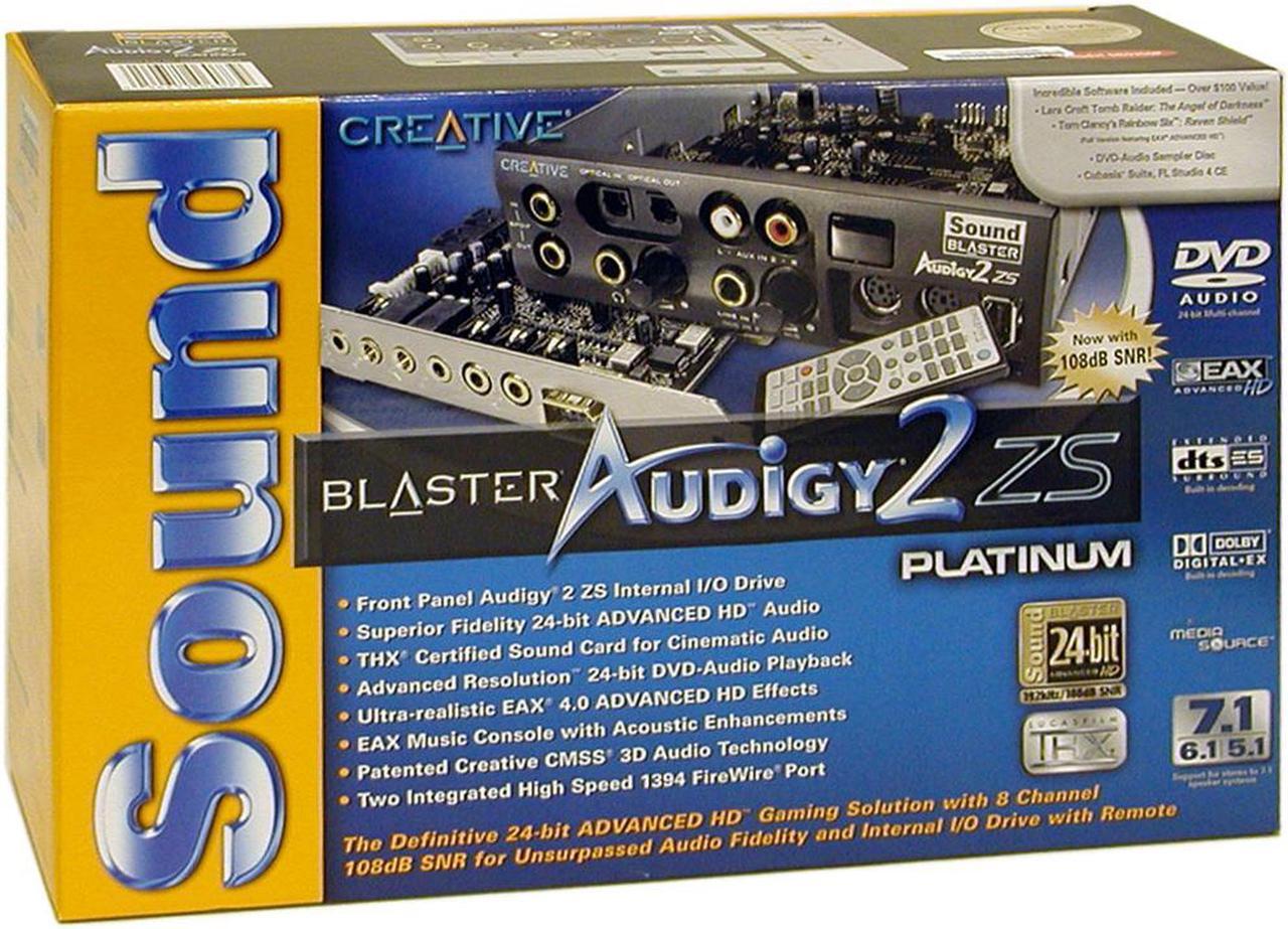 Alt view image 7 of 7 - Creative Sound Blaster Audigy2 ZS Platinum 7.1 Channels 24-bit 192KHz PCI Interface Sound Card
