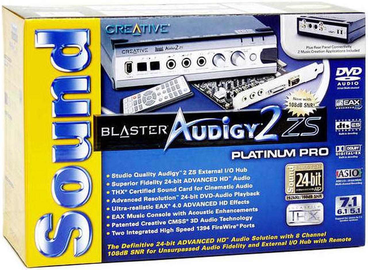 Alt view image 8 of 8 - Creative Sound Blaster Audigy2 ZS Platinum Pro 70SB036000000 7.1 Channels 24-bit 192KHz PCI Interface Sound Card