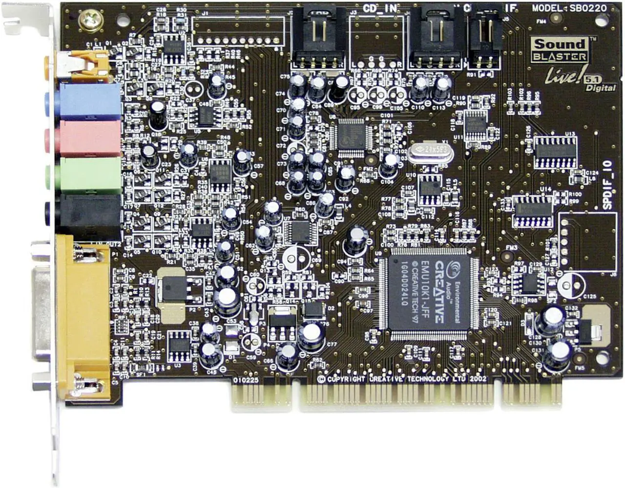 Alt view image 2 of 3 - Creative Sound Blaster Live! 5.1 SB0226 5.1 Channels 16-bit 48KHz PCI Interface Sound Card - OEM