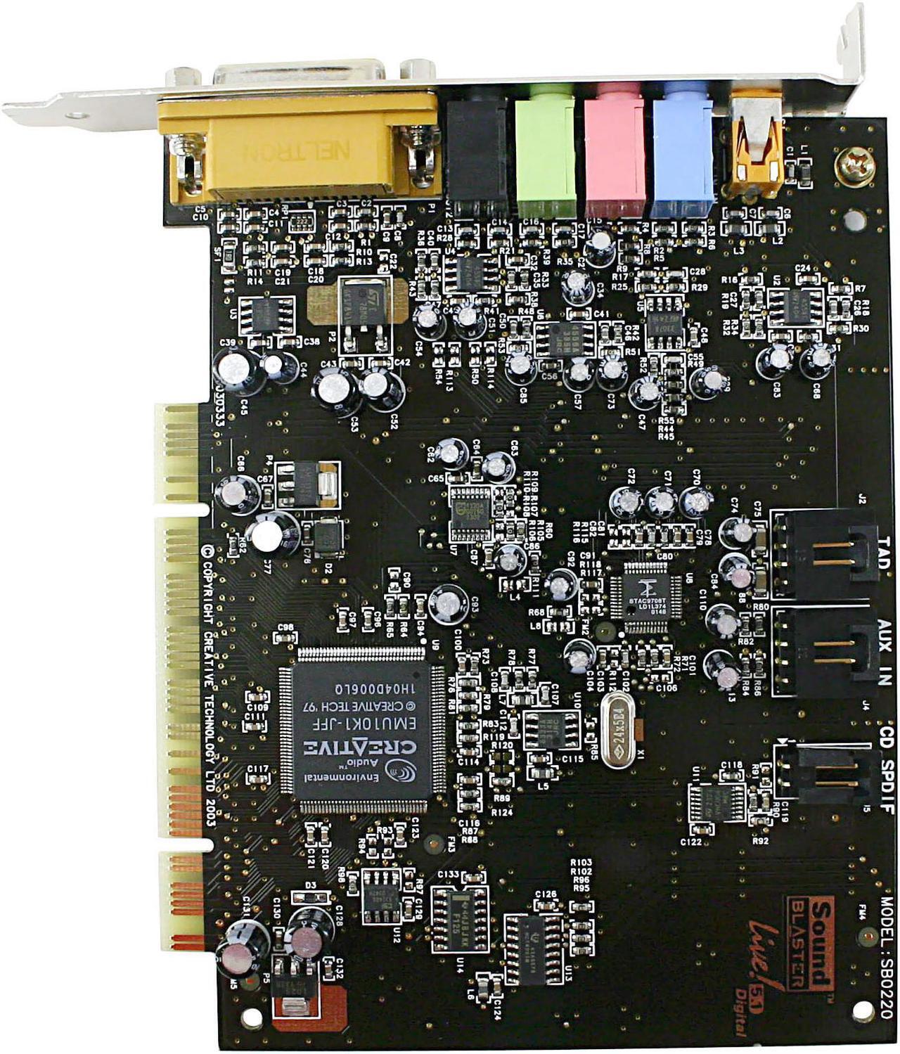 Alt view image 2 of 5 - Creative Sound Blaster Live! 5.1 SB0220 5.1 Channels 16-bit 48KHz PCI Interface Sound Card
