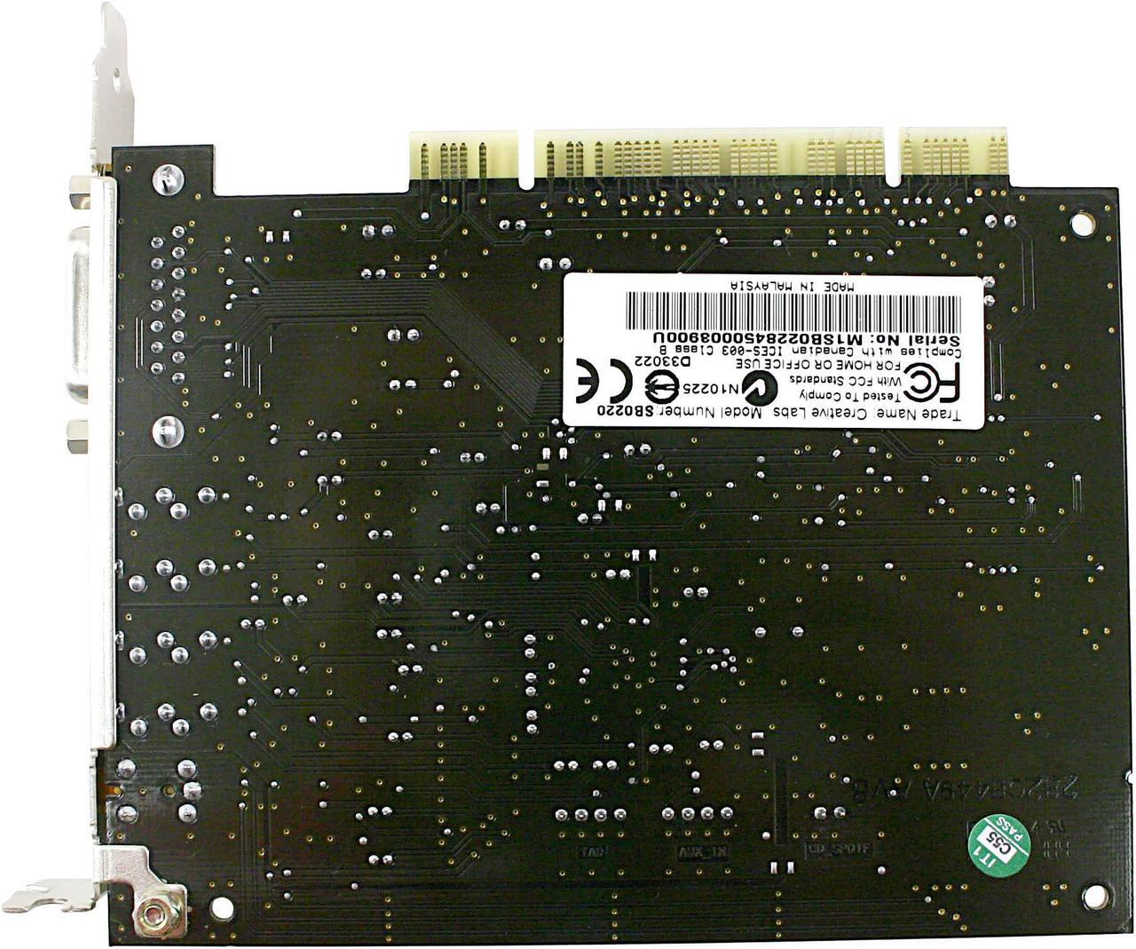 Alt view image 3 of 5 - Creative Sound Blaster Live! 5.1 SB0220 5.1 Channels 16-bit 48KHz PCI Interface Sound Card