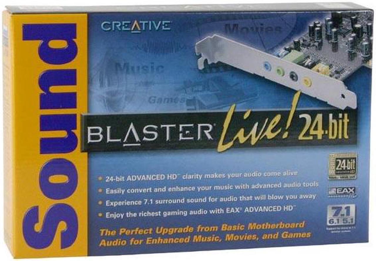 Alt view image 5 of 5 - Creative Sound Blaster Live! 24bit 70SB041000000 7.1 Channels 24-bit 96KHz PCI Interface Sound Card