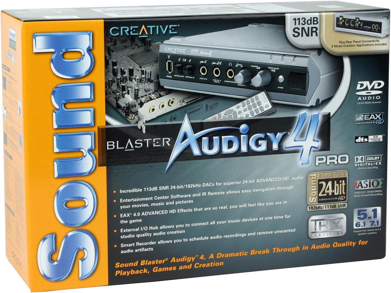 Alt view image 7 of 7 - Creative Sound Blaster Audigy 4 Pro 7.1 Channels 24-bit 192KHz PCI Interface Sound Card