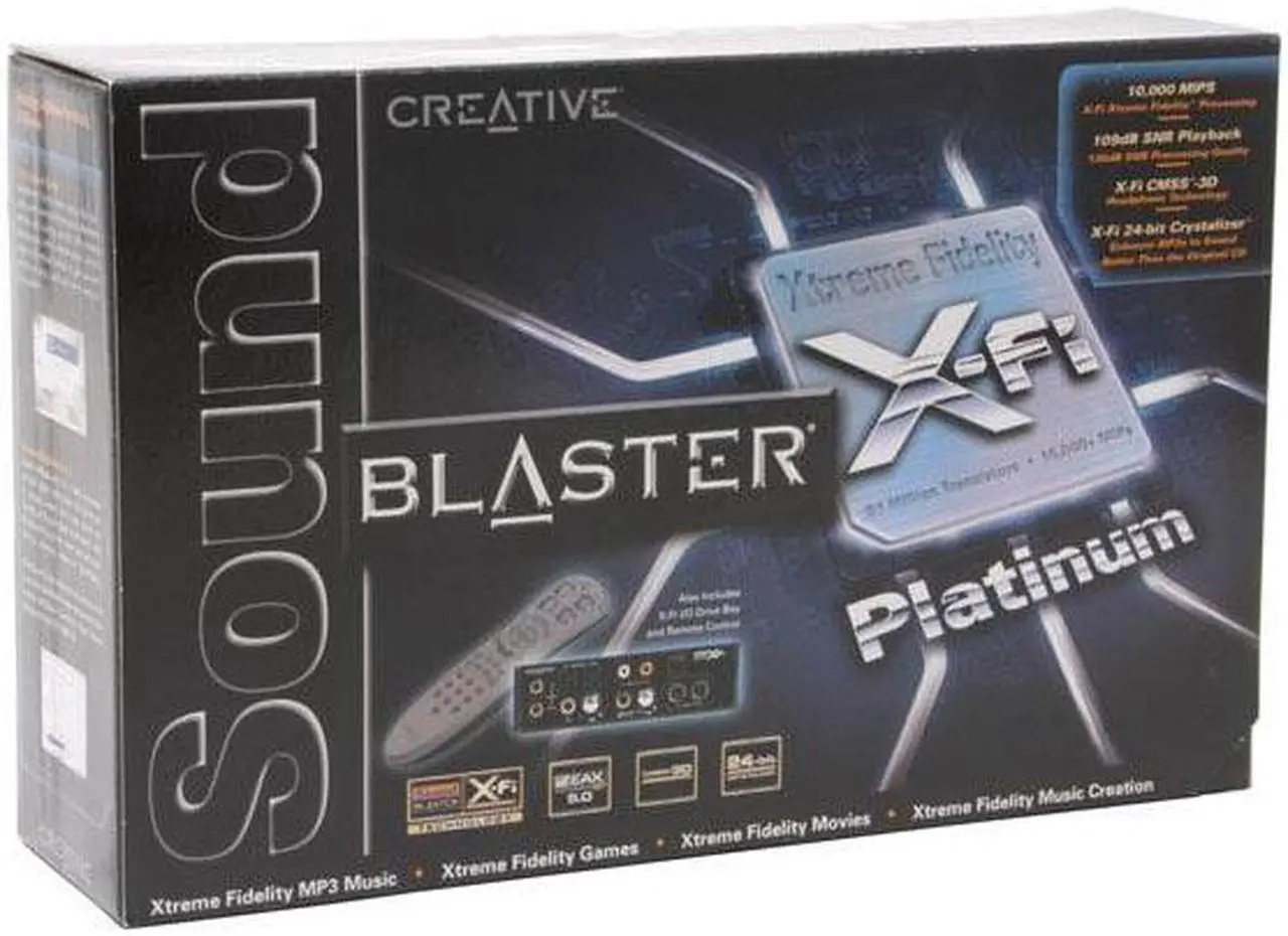 Alt view image 8 of 8 - Creative SOUND BLASTER X-Fi Platinum 7.1 Channels 24-bit 96KHz PCI Interface Sound Card
