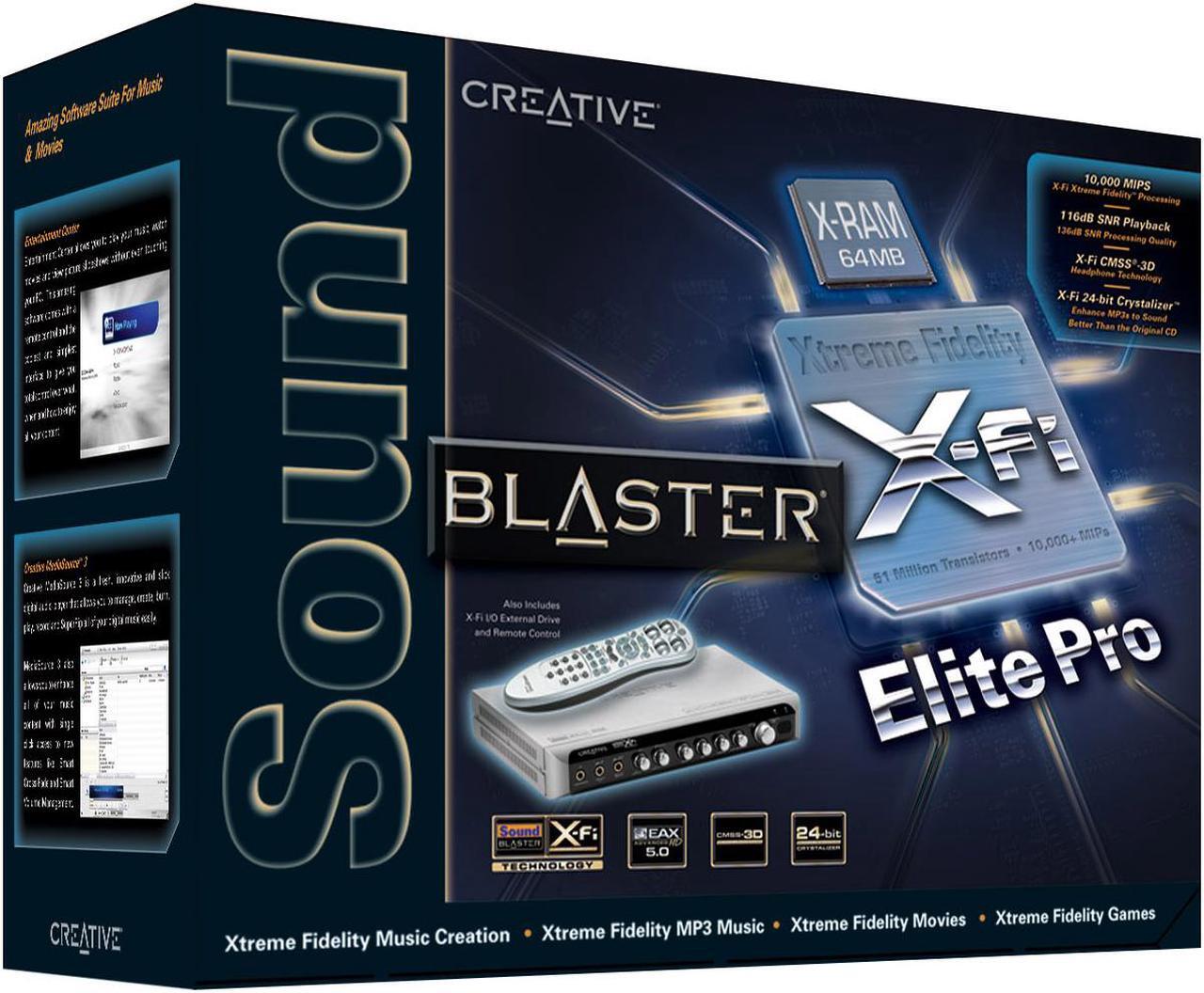 Alt view image 7 of 7 - Creative Sound Blaster X-Fi Elite Pro 7.1 Channels 24-bit 192KHz PCI Interface Sound Card