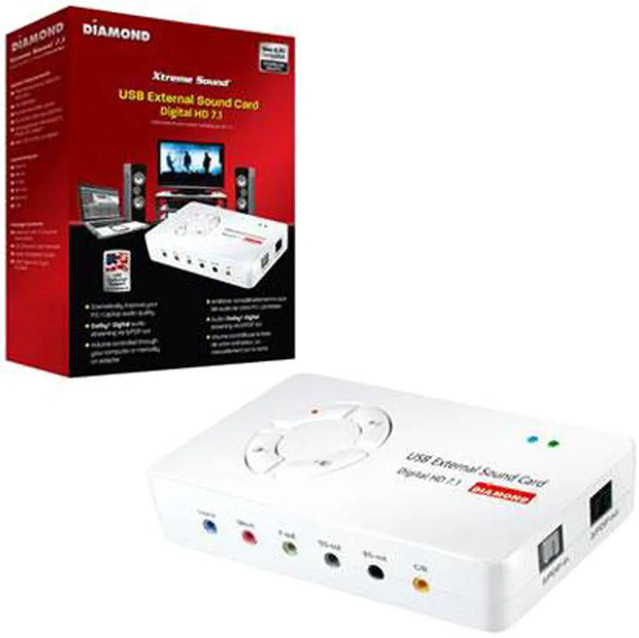 Alt view image 2 of 2 - DIAMOND XS71U 7.1 Channels 16-bit 48KHz USB Interface Sound Card