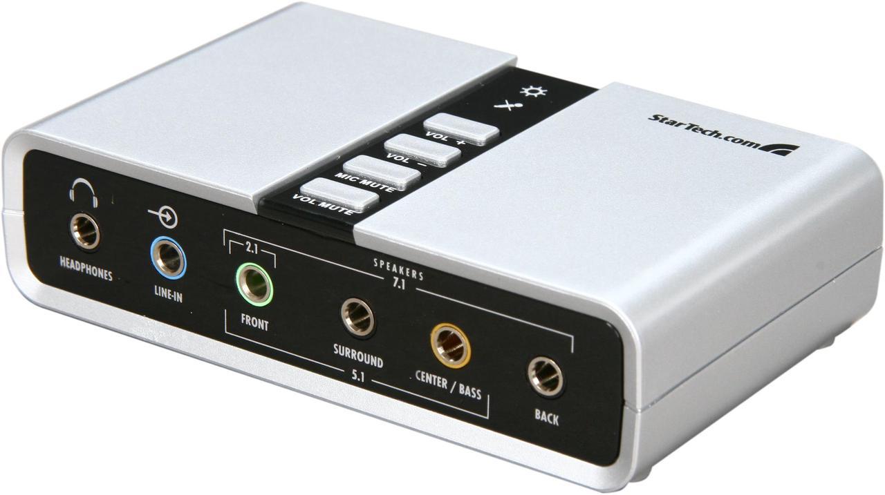 StarTech.com ICUSBAUDIO7D 7.1 Channels 16-bit 48KHz USB Interface Audio Adapter External Sound Card