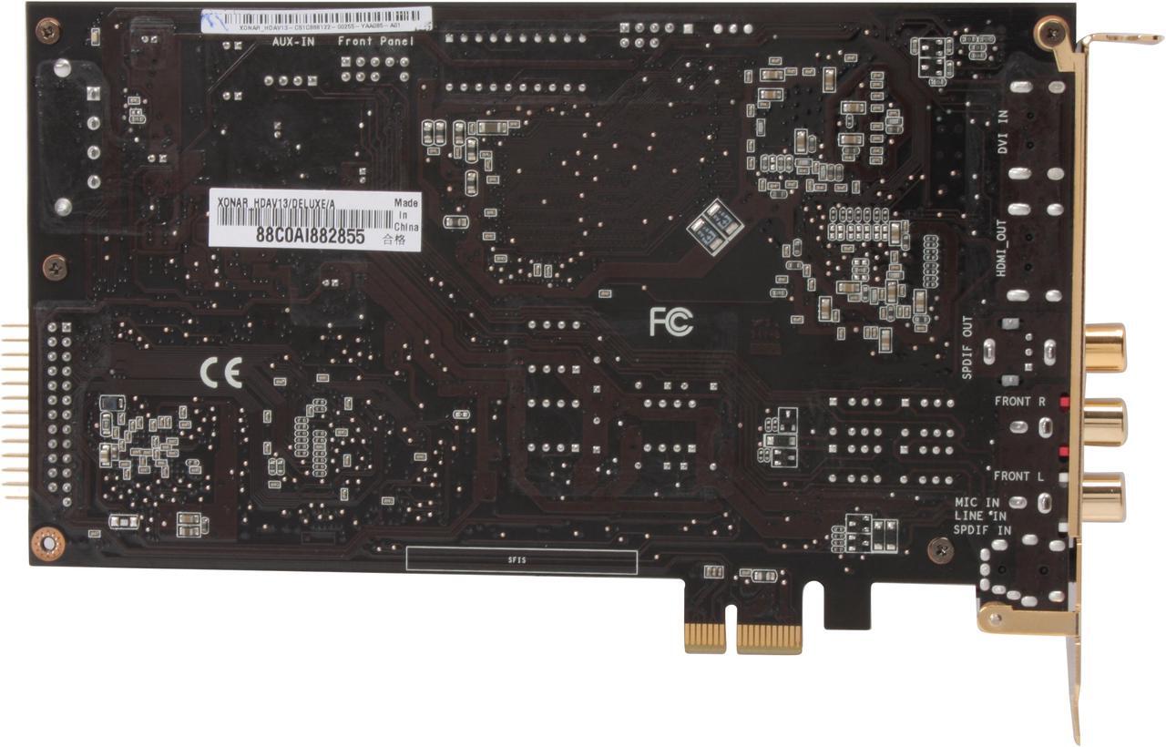 Alt view image 4 of 8 - ASUS Xonar HDAV1.3 Deluxe 7.1 Channels 24-bit 192KHz PCI Express x1 Interface Audio/Video Enhancement Combo Card