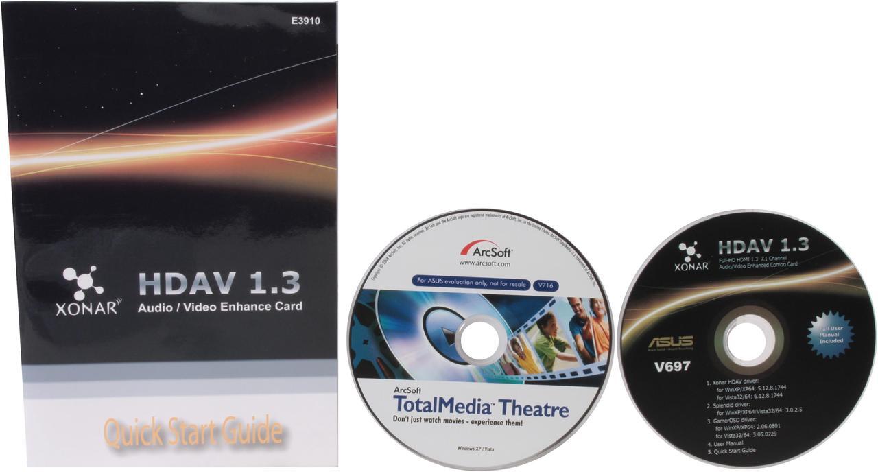 Alt view image 7 of 8 - ASUS Xonar HDAV1.3 Deluxe 7.1 Channels 24-bit 192KHz PCI Express x1 Interface Audio/Video Enhancement Combo Card