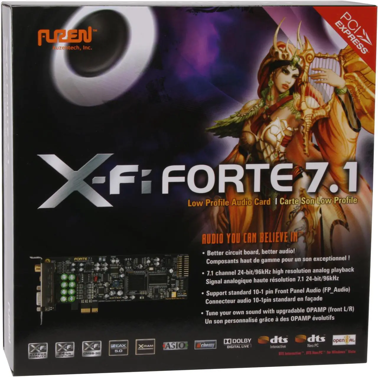 Alt view image 8 of 8 - AuzenTech  AZT-FORTE  X-Fi Forte 7.1 Low Profile PCI Express Sound Card