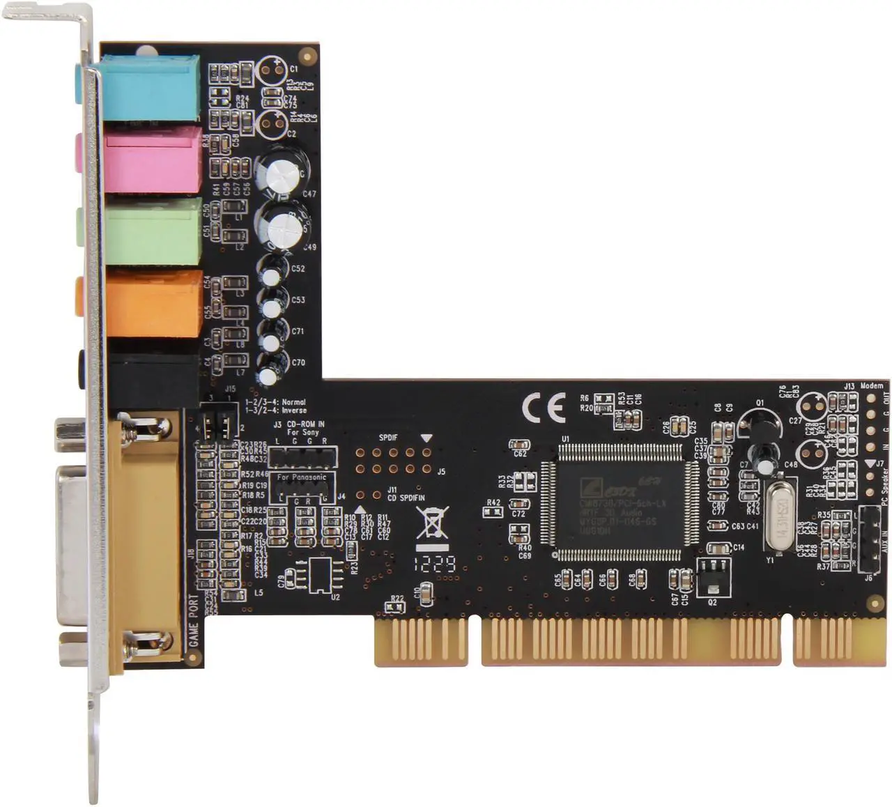 Alt view image 3 of 5 - SYBA SD-PCI63058 6 Channels 16-bit 48KHz PCI Interface Audio Sound Card, with Game Port, 3D Sound Quality for 5.1 Speakers, C-Media CMI8738 Chipset