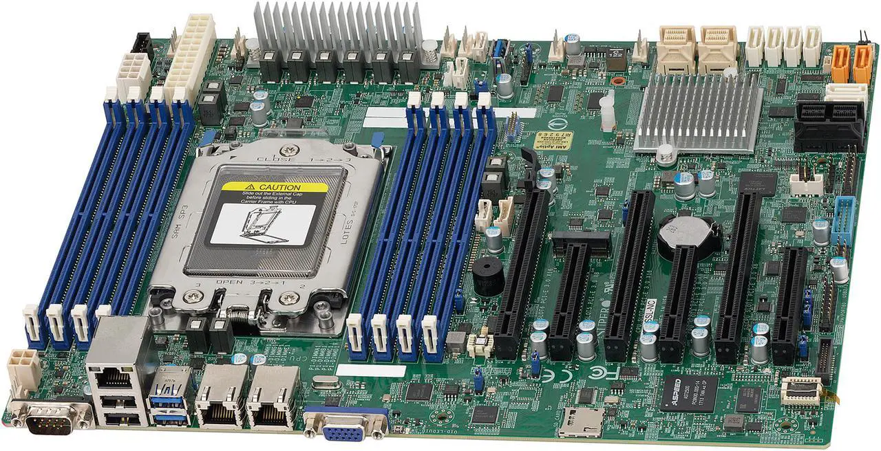 Alt view image 3 of 3 - SuperMicro H11SSL-NC ATX Server Motherboard EPYC 7000-series