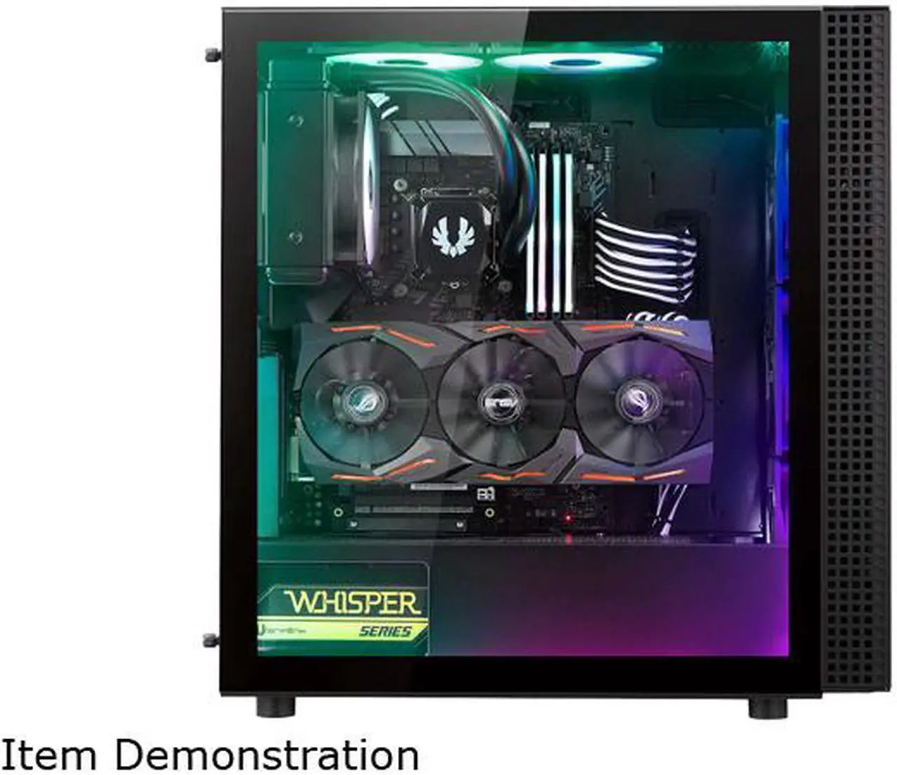 Alt view image 8 of 9 - BitFenix DAWN TG Case Black, 3 Sides Tempered Glass, E-ATX/ATX/Micro ATX/Mini ITX Form Factor, Asus AURA SYNC 3-pin Addressable RGB LED, BFC-DAW-500-KKGSK-RP