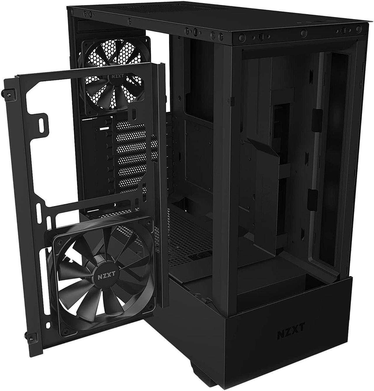 Alt view image 6 of 10 - NZXT H510 Flow Matte Black - Compact ATX PC Gaming Case - Tempered Glass - Enhanced Cable Management - Water-Cooling Ready
