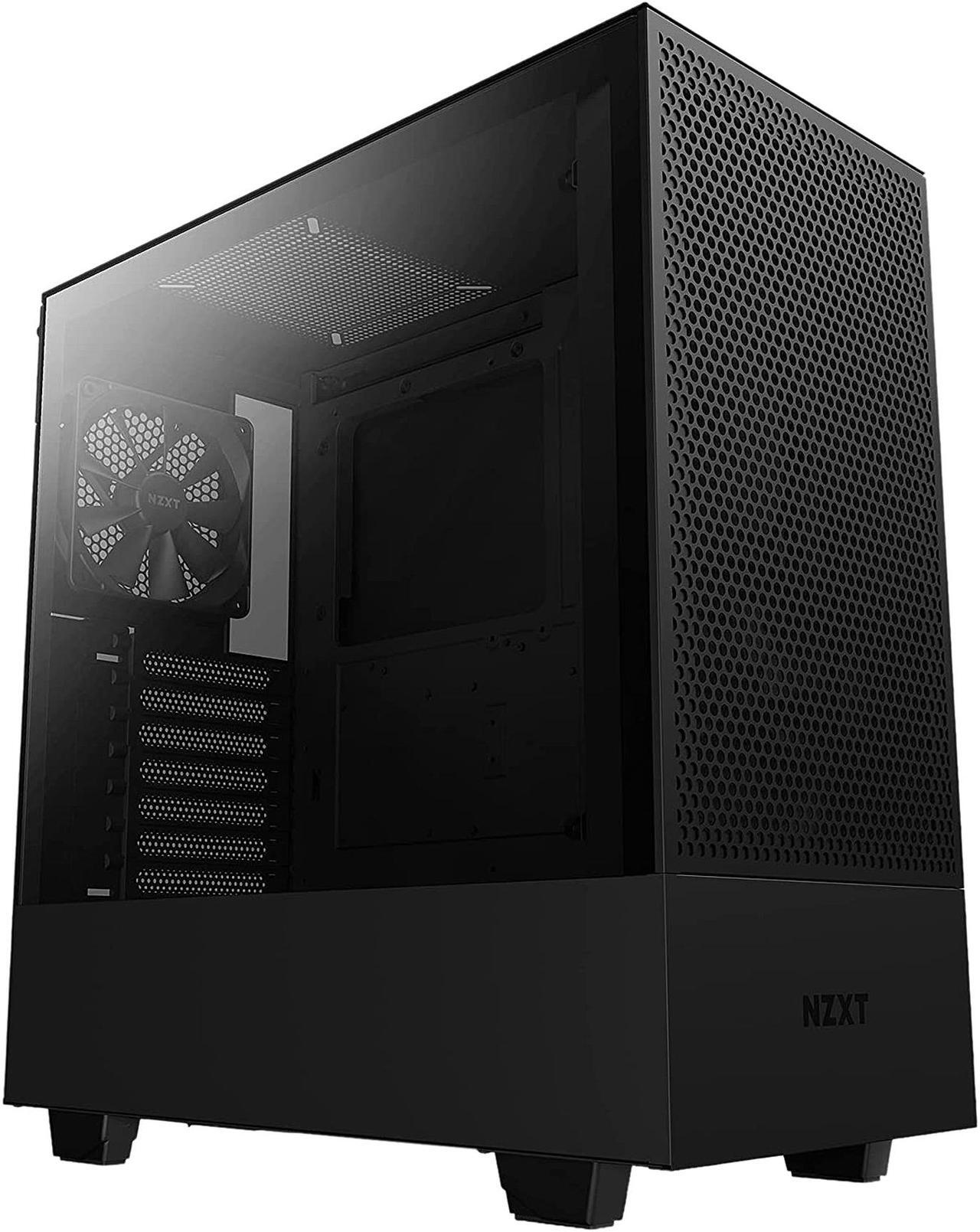 Main image of NZXT H510 Flow Matte Black - Compact ATX PC Gaming Case - Tempered Glass - Enhanced Cable Management - Water-Cooling Ready