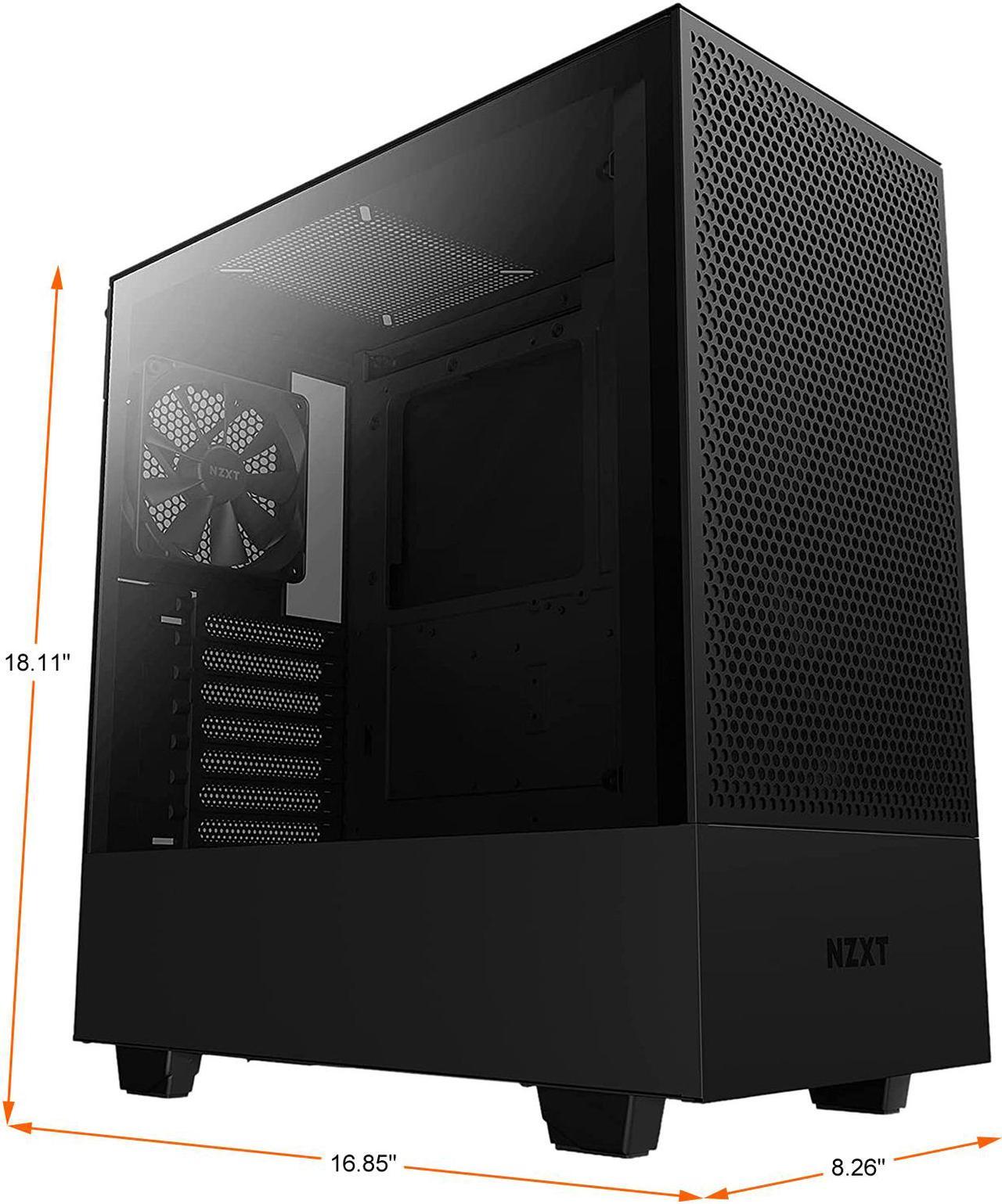Alt view image 2 of 10 - NZXT H510 Flow Matte Black - Compact ATX PC Gaming Case - Tempered Glass - Enhanced Cable Management - Water-Cooling Ready
