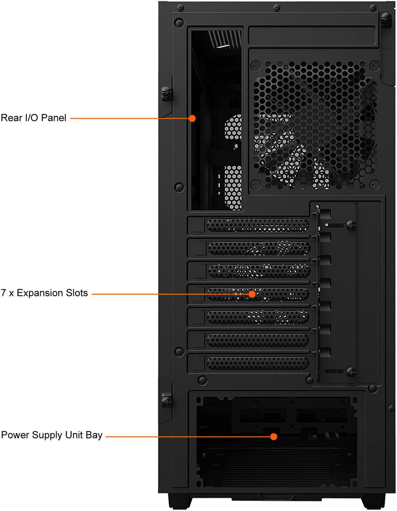 Alt view image 10 of 10 - NZXT H510 Flow Matte Black - Compact ATX PC Gaming Case - Tempered Glass - Enhanced Cable Management - Water-Cooling Ready