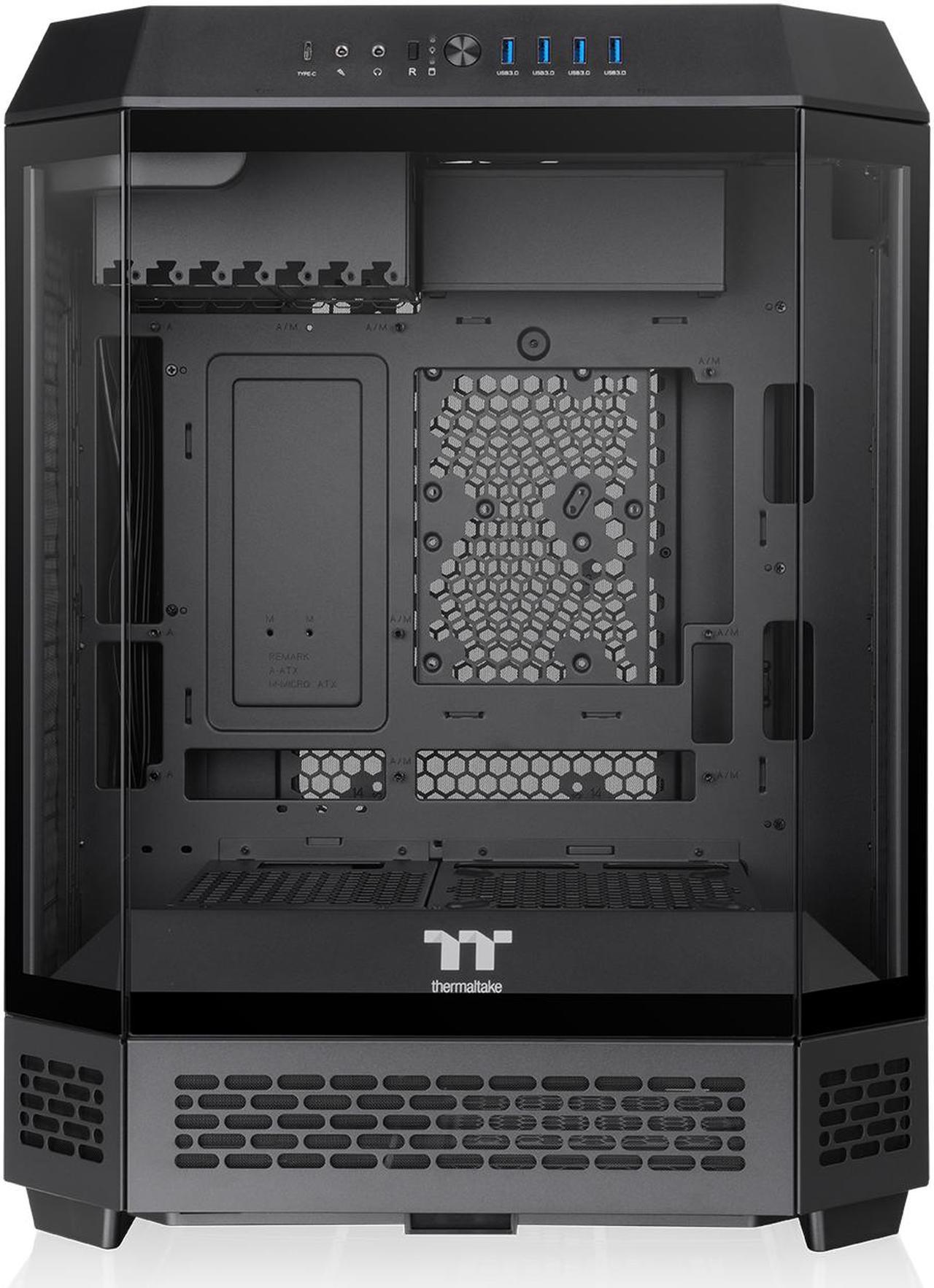 Alt view image 2 of 20 - Thermaltake Tower 600 Black Mid-Tower ATX Case; 3 Tempered Glass Panels; Hidden-Connector Motherboard Support; Rotational PCI-e Slots; CA-1Z1-00M1WN-00