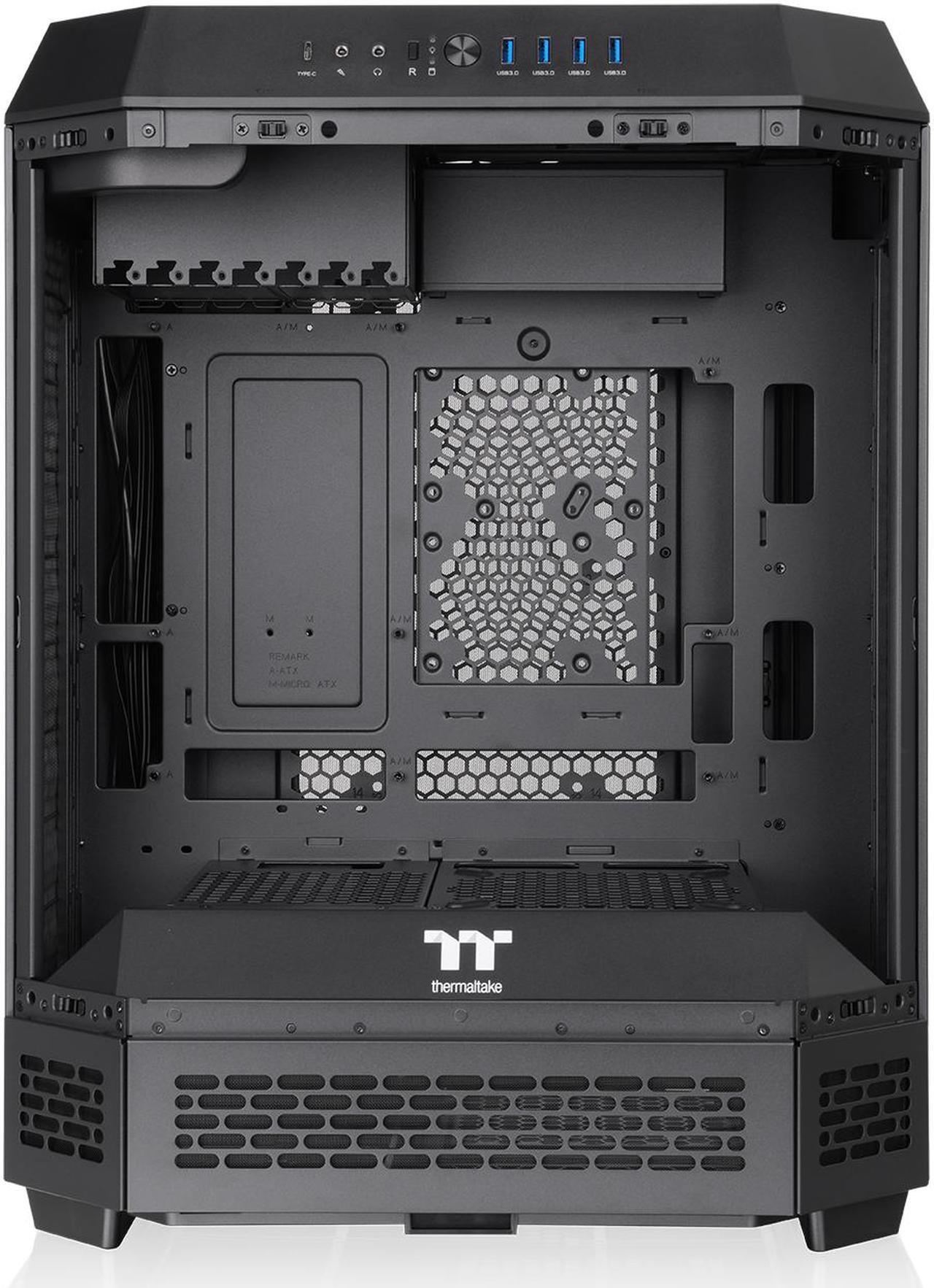 Alt view image 4 of 20 - Thermaltake Tower 600 Black Mid-Tower ATX Case; 3 Tempered Glass Panels; Hidden-Connector Motherboard Support; Rotational PCI-e Slots; CA-1Z1-00M1WN-00