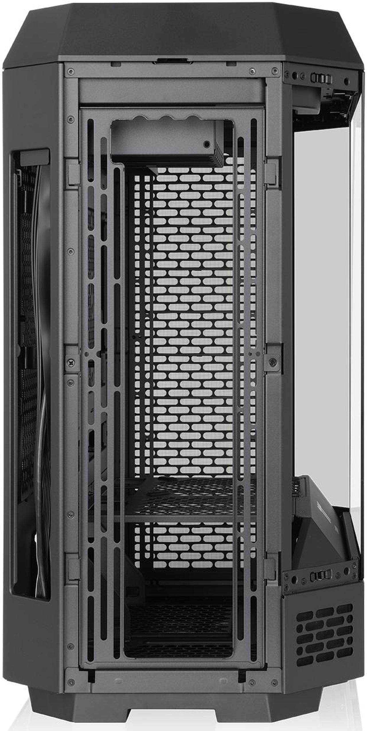 Alt view image 8 of 20 - Thermaltake Tower 600 Black Mid-Tower ATX Case; 3 Tempered Glass Panels; Hidden-Connector Motherboard Support; Rotational PCI-e Slots; CA-1Z1-00M1WN-00