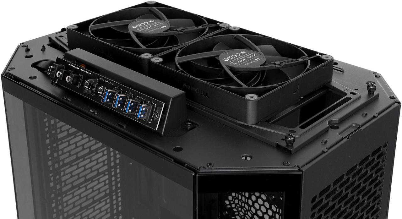 Alt view image 11 of 20 - Thermaltake Tower 600 Black Mid-Tower ATX Case; 3 Tempered Glass Panels; Hidden-Connector Motherboard Support; Rotational PCI-e Slots; CA-1Z1-00M1WN-00