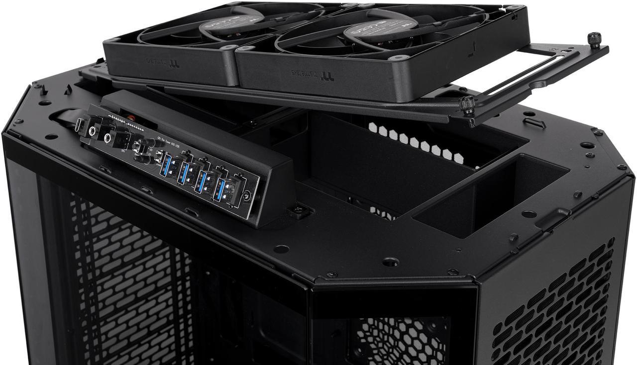 Alt view image 12 of 20 - Thermaltake Tower 600 Black Mid-Tower ATX Case; 3 Tempered Glass Panels; Hidden-Connector Motherboard Support; Rotational PCI-e Slots; CA-1Z1-00M1WN-00
