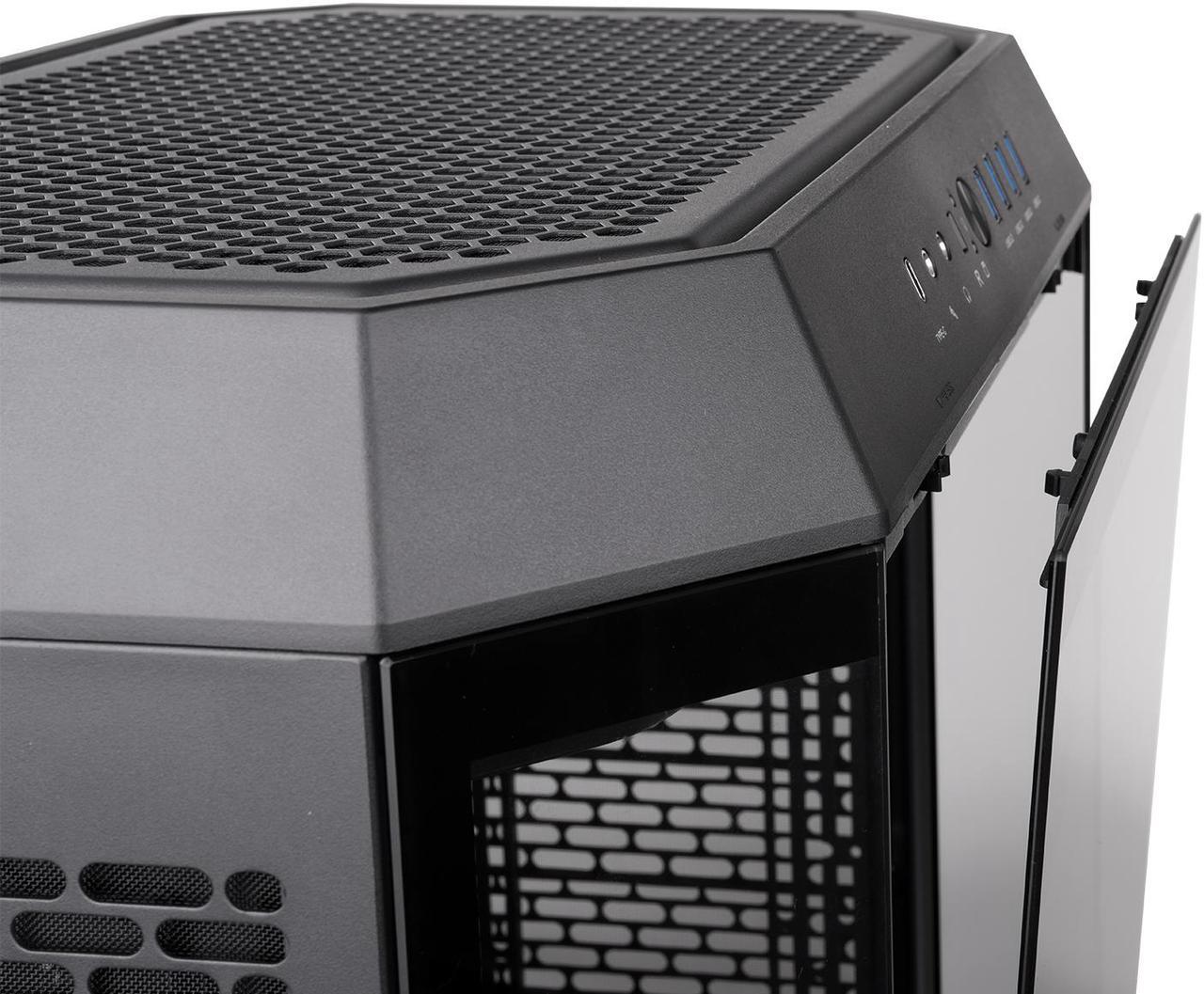 Alt view image 13 of 20 - Thermaltake Tower 600 Black Mid-Tower ATX Case; 3 Tempered Glass Panels; Hidden-Connector Motherboard Support; Rotational PCI-e Slots; CA-1Z1-00M1WN-00