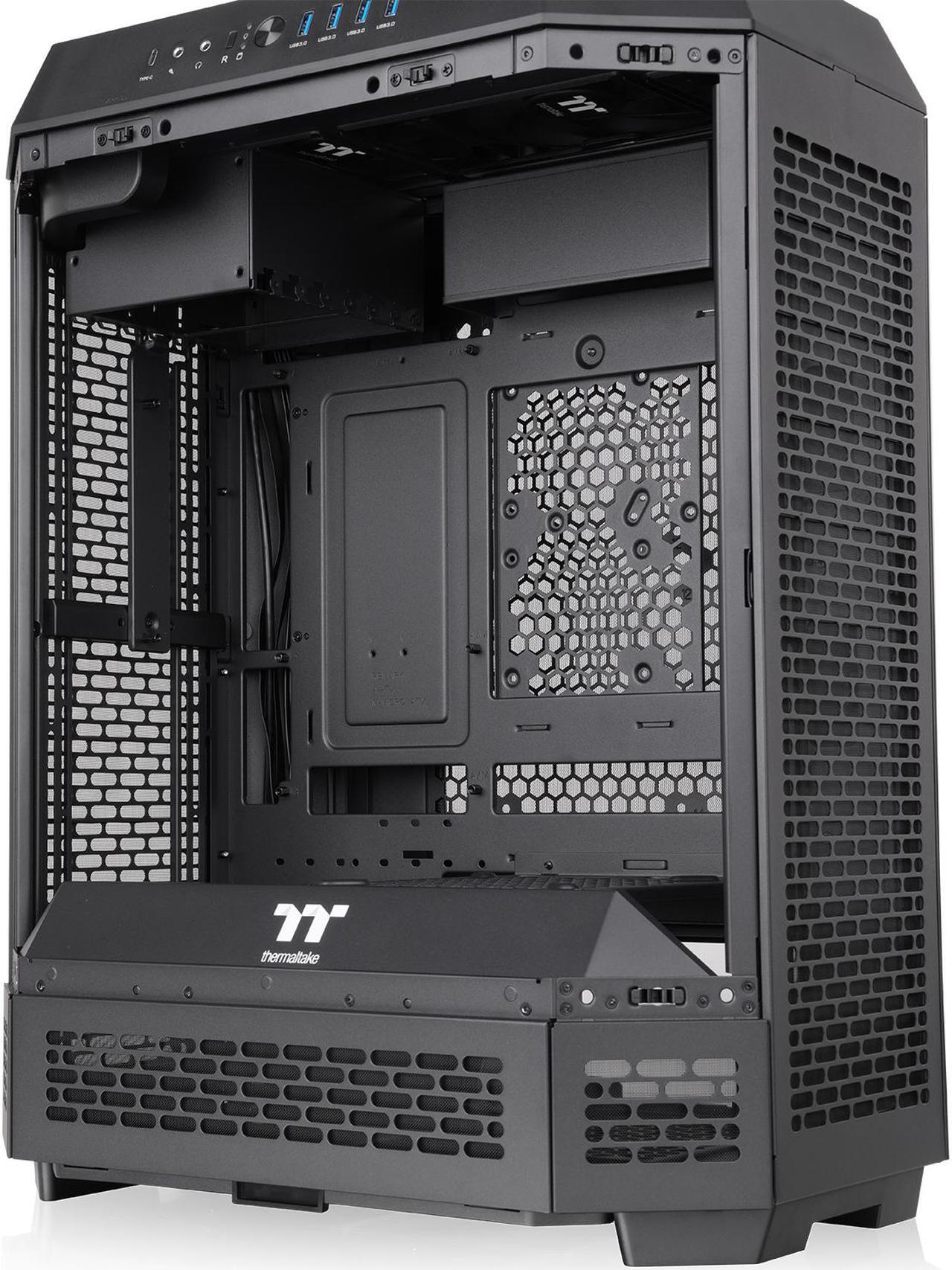 Alt view image 17 of 20 - Thermaltake Tower 600 Black Mid-Tower ATX Case; 3 Tempered Glass Panels; Hidden-Connector Motherboard Support; Rotational PCI-e Slots; CA-1Z1-00M1WN-00