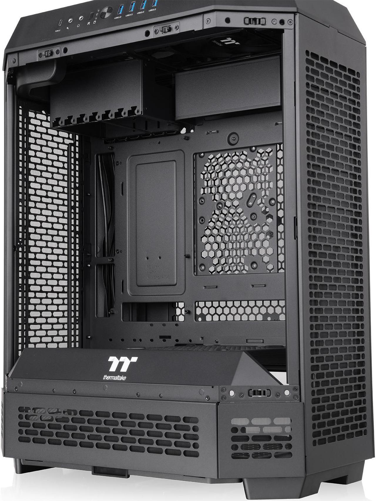 Alt view image 18 of 20 - Thermaltake Tower 600 Black Mid-Tower ATX Case; 3 Tempered Glass Panels; Hidden-Connector Motherboard Support; Rotational PCI-e Slots; CA-1Z1-00M1WN-00