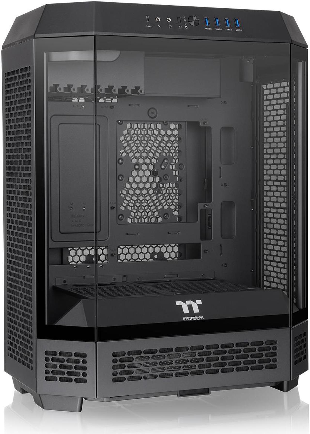 Main image of Thermaltake Tower 600 Black Mid-Tower ATX Case; 3 Tempered Glass Panels; Hidden-Connector Motherboard Support; Rotational PCI-e Slots; CA-1Z1-00M1WN-00