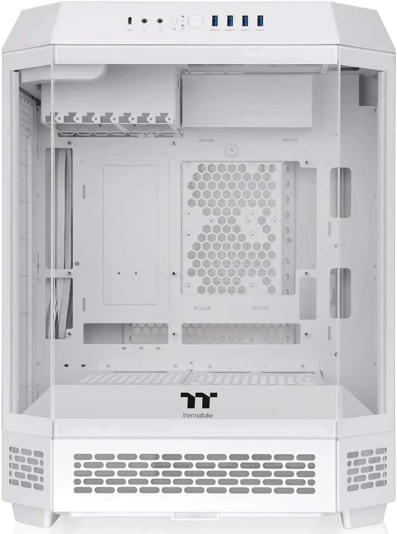Alt view image 2 of 18 - Thermaltake Tower 600 Snow Mid-Tower ATX Case; 3 Tempered Glass Panels; Hidden-Connector Motherboard Support; Rotational PCI-e Slots; CA-1Z1-00M6WN-00