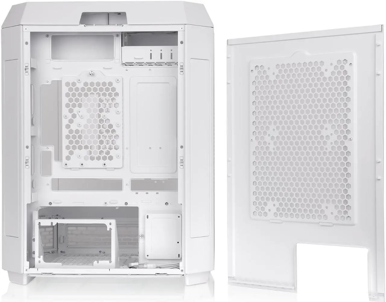Alt view image 7 of 18 - Thermaltake Tower 600 Snow Mid-Tower ATX Case; 3 Tempered Glass Panels; Hidden-Connector Motherboard Support; Rotational PCI-e Slots; CA-1Z1-00M6WN-00