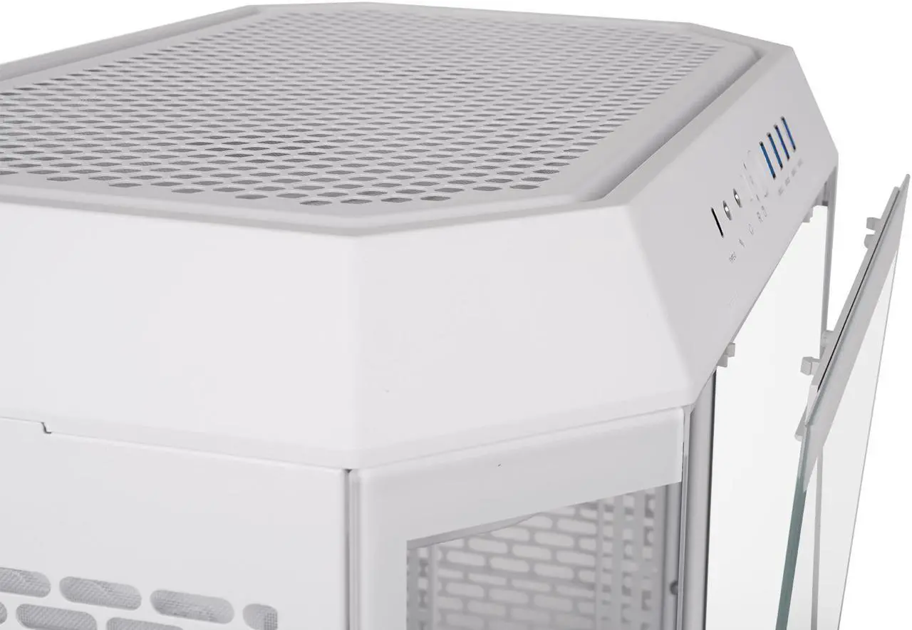 Alt view image 11 of 18 - Thermaltake Tower 600 Snow Mid-Tower ATX Case; 3 Tempered Glass Panels; Hidden-Connector Motherboard Support; Rotational PCI-e Slots; CA-1Z1-00M6WN-00