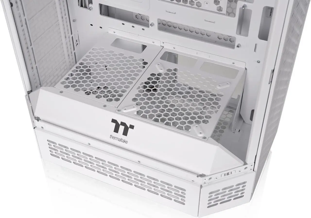 Alt view image 13 of 18 - Thermaltake Tower 600 Snow Mid-Tower ATX Case; 3 Tempered Glass Panels; Hidden-Connector Motherboard Support; Rotational PCI-e Slots; CA-1Z1-00M6WN-00
