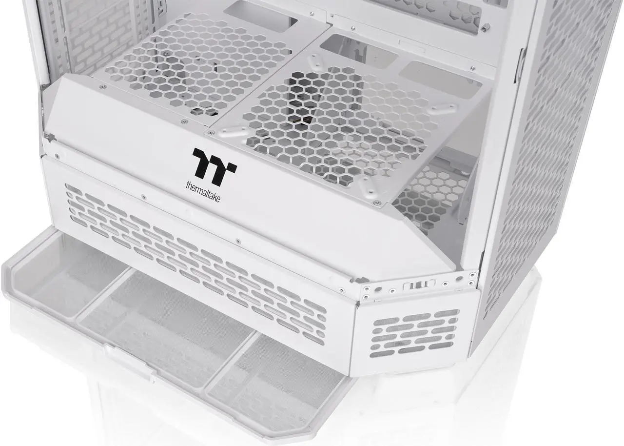 Alt view image 14 of 18 - Thermaltake Tower 600 Snow Mid-Tower ATX Case; 3 Tempered Glass Panels; Hidden-Connector Motherboard Support; Rotational PCI-e Slots; CA-1Z1-00M6WN-00