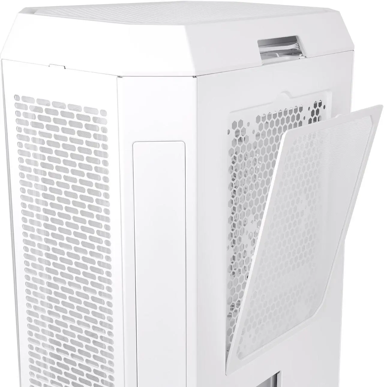 Alt view image 15 of 18 - Thermaltake Tower 600 Snow Mid-Tower ATX Case; 3 Tempered Glass Panels; Hidden-Connector Motherboard Support; Rotational PCI-e Slots; CA-1Z1-00M6WN-00