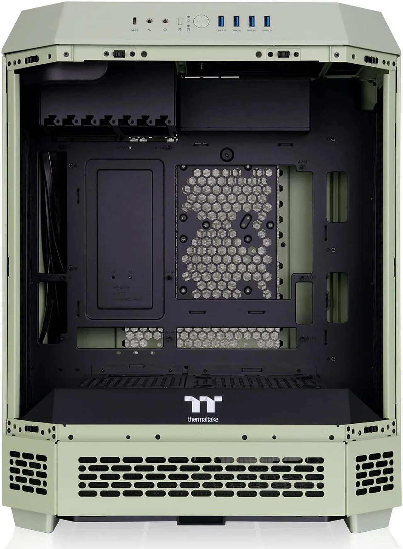 Alt view image 4 of 20 - Thermaltake Tower 600 Matcha Green Mid-Tower ATX Case; 3 Tempered Glass Panels; Hidden-Connector Motherboard Support; Rotational PCI-e Slots; CA-1Z1-00MEWN-00
